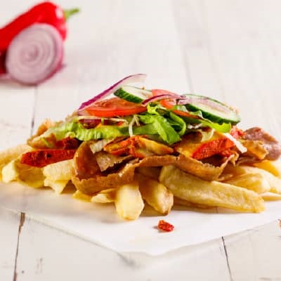 Mixed Kebab and chips
